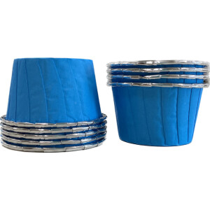 Alternative view of Θήκες cupcake σταθερές mini γαλάζιο με ασημί 3,8cm 50τεμ