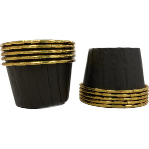 Alternative view of Θήκες cupcake σταθερές mini μαύρο με χρυσό 3,8cm 50τεμ
