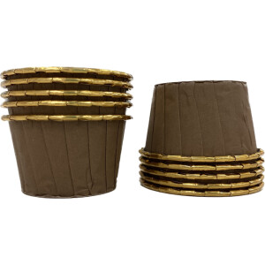 Alternative view of Θήκες cupcake σταθερές mini καφέ με χρυσό 3,8cm 50τεμ