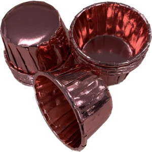 Θήκες cupcake σταθερές mini ροζ μεταλλιζέ 3,8cm 50τεμ