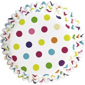 Θήκες cupcake πολύχρωμο πουά 5cm 30τεμ PME