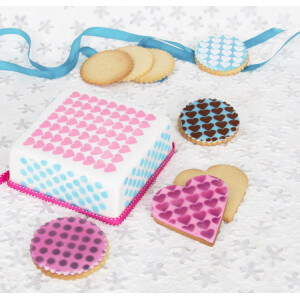 Στένσιλ πουά και καρδιές