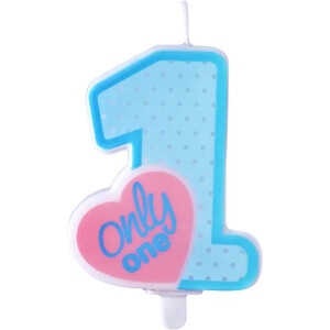 Κερί only one γαλάζιο 8cm PartyDeco