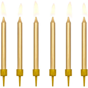 Κεριά χρυσά 6cm 6τεμ PartyDeco