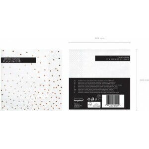 Alternative view of Χαρτοπετσέτες λευκές πουά ροζ χρυσό 33cm 20τεμ PartyDeco