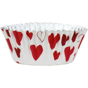 Alternative view of Θήκες cupcake με καρδιές κόκκινες 5cm 30τεμ PME