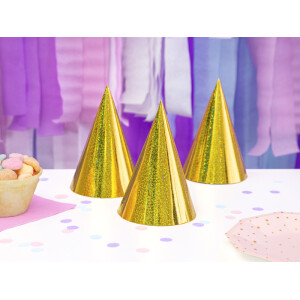 Alternative view of Καπελάκια holographic χρυσά 6τεμ 16cm PartyDeco