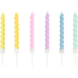 Κεριά twist πολύχρωμα παστέλ 8,5cm 6τεμ PME