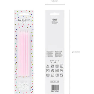 Alternative view of Κεριά ροζ 14cm 12τεμ  PartyDeco