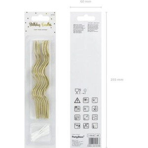 Κεριά curl χρυσά 14cm 8τεμ PartyDeco