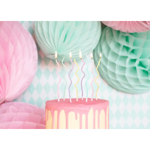 Alternative view of Κεριά curl πολύχρωμα παστέλ 14cm 8τεμ Party Deco