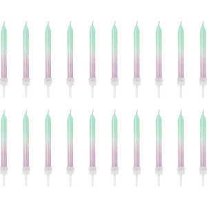 Κεριά βεραμάν λιλά 6cm 20τεμ PartyDeco