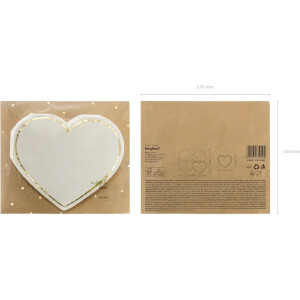 Alternative view of Χαρτοπετσέτες καρδιές με χρυσό περίγραμμα 14,5x12,0cm 20τεμ PartyDeco