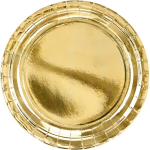 Πιάτα χάρτινα χρυσά 23cm 6τεμ PartyDeco