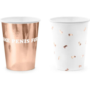 Ποτηράκια χάρτινα ροζ χρυσό same penis forever 220ml 6τεμ PartyDeco