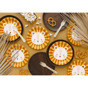 Alternative view of Πιάτα χάρτινα με λιοντάρι 18cm 6τεμ PartyDeco