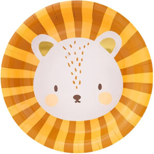 Πιάτα χάρτινα με λιοντάρι 18cm 6τεμ PartyDeco