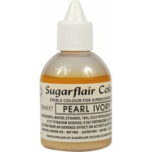 Χρώμα αερογράφου μεταλλιζέ ιβουάρ 60ml Sugarflair