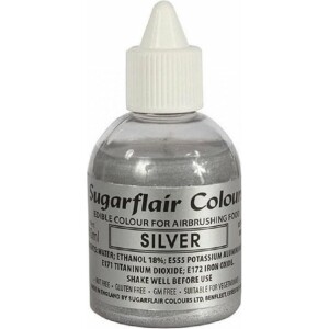 Χρώμα αερογράφου ασημί 60ml Sugarflair