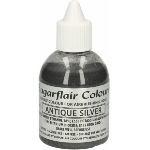 Χρώμα αερογράφου ασημί antique 60ml Sugarflair