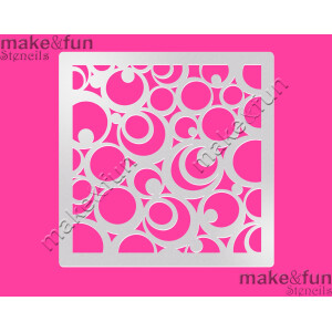 Στένσιλ κύκλοι pop art 14x14cm