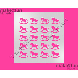 Στένσιλ αλογάκια 14x14cm