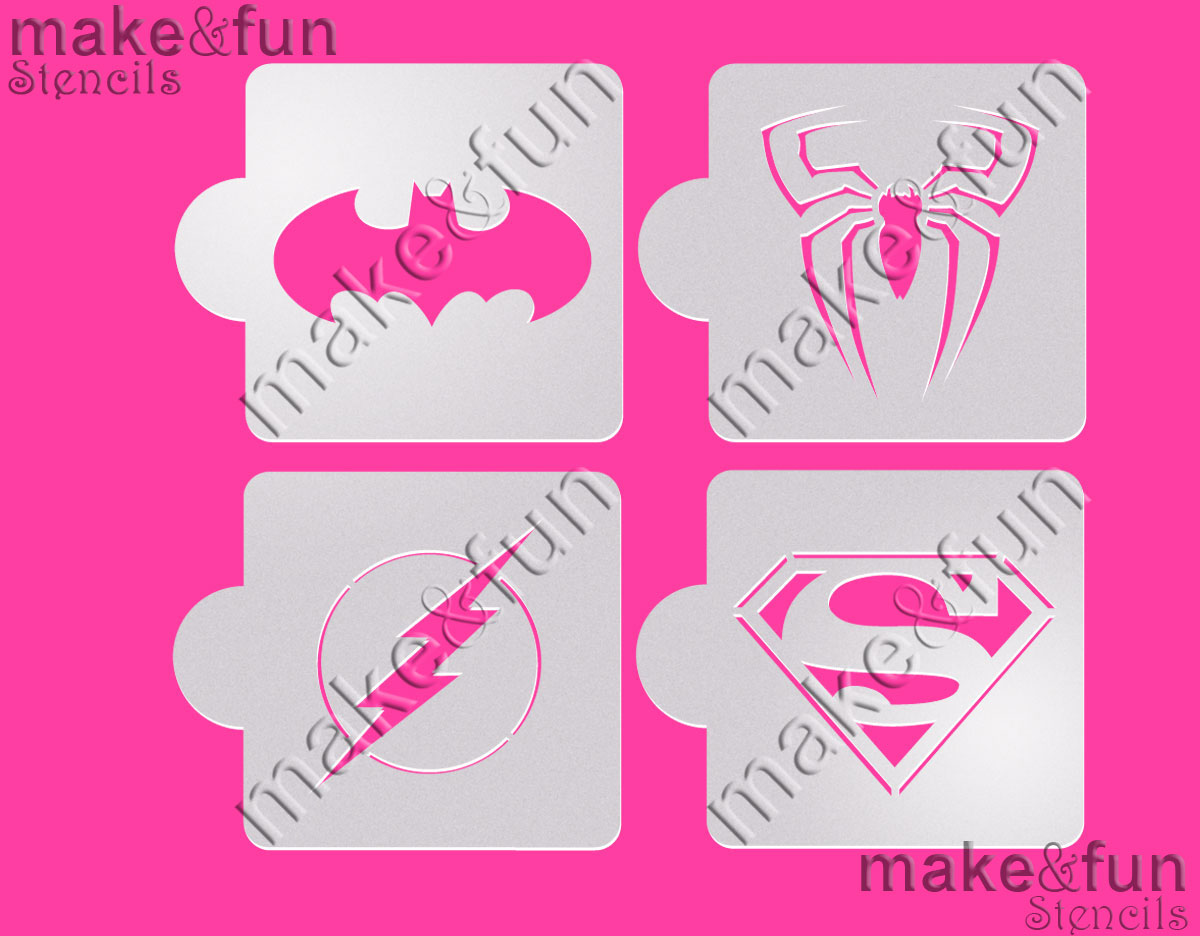 Στένσιλ σούπερήρωες 6,5cm 4τεμ