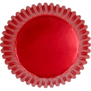 Θήκες cupcake κόκκινο μεταλλιζέ 5cm 30τεμ PME