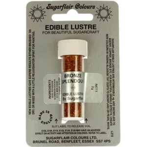 Χρώμα ζαχαροπλαστικής σκόνη μπρονζέ bronze splendour 2γρ Sugarflair