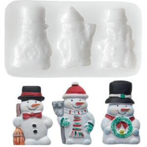 Καλούπι σιλικόνης χιονάνθρωποι 3 σχέδια Silikomart
