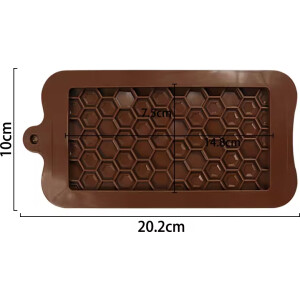 Alternative view of Φόρμα σιλικόνης για πλάκα σοκολάτας με εξάγωνα 16x8cm