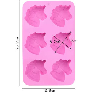 Alternative view of Φόρμα σιλικόνης μονόκεροι 7,5x6,2cm 6τεμ