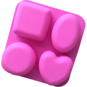 Alternative view of Φόρμα σιλικόνης οβάλ- καρδιά- τετράγωνο- στρόγγυλο 4τεμ