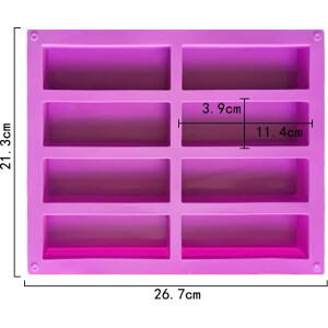 Alternative view of Φόρμα σιλικόνης ορθογώνια 3,9x11,4cm 8τεμ