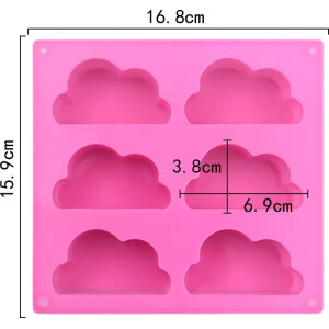Alternative view of Φόρμα σιλικόνης σύννεφα 6,9x3,8cm 6τεμ