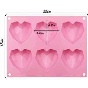 Alternative view of Φόρμα σιλικόνης καρδιές diamond 6,7cm