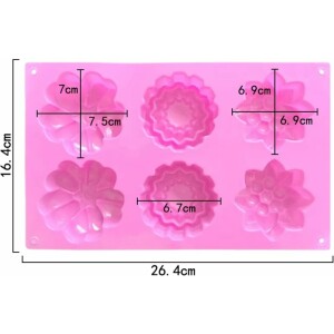Alternative view of Φόρμα σιλικόνης λουλούδια 6τεμ