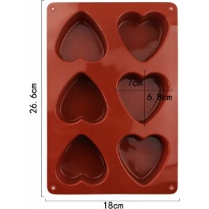 Alternative view of Φόρμα σιλικόνης καρδιές 7cm 6τεμ