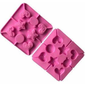 Φόρμα σιλικόνης γλυφιτζούρια στρόγγυλα-καρδιές- αστέρια 8τεμ