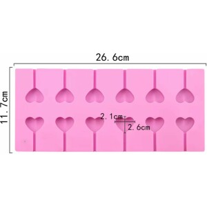 Alternative view of Φόρμα σιλικόνης γλυφιτζούρια καρδιές 12τεμ