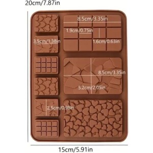 Alternative view of Φόρμα σιλικόνης πλάκες σοκολάτας κλασική - σπασμένη - καρδιές μεγάλες & μικρές