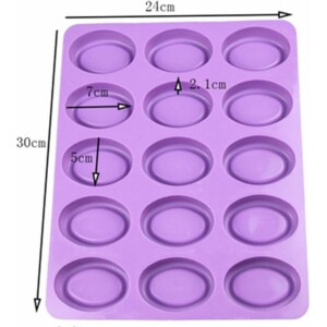 Alternative view of Φόρμα σιλικόνης οβάλ με εγκοπή 15τεμ