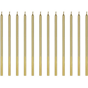 Alternative view of Κεριά χρυσά 14cm 12τεμ PartyDeco