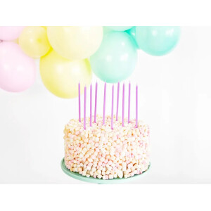 Κεριά λιλά 14cm 12τεμ PartyDeco