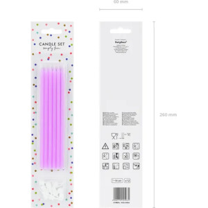 Alternative view of Κεριά λιλά 14cm 12τεμ PartyDeco