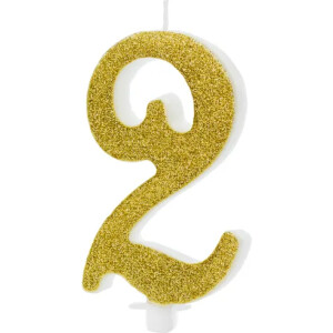 Κερί 2 χρυσό 10cm PartyDeco