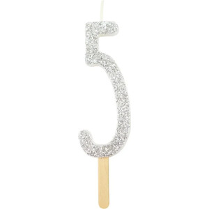 Κερί 5 ασημί 8cm PME