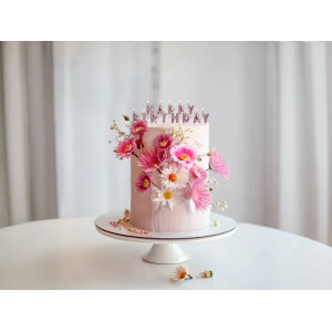 Κεριά Happy Birthday ροζ χρυσό 2,5cm PartyDeco