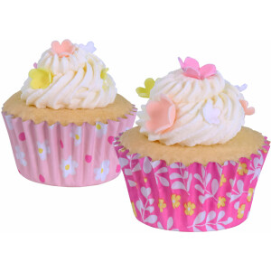 Alternative view of Θήκες για cupcake mini ροζ και φουξ με λουλούδια 60τεμ PME