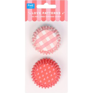 Θήκες cupcake mini love patterns 60τεμ PME